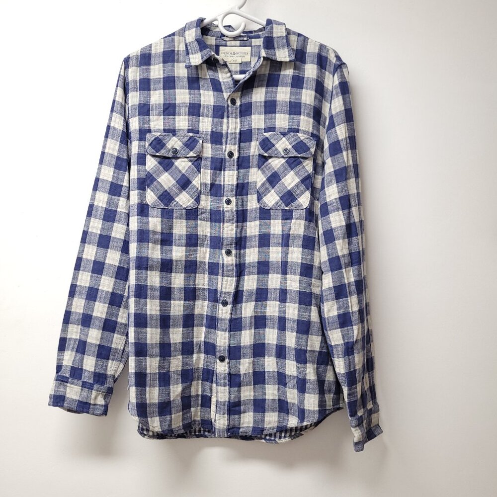 Denim & Supply Ralph Lauren Mens Long Sleeve Button Down Shirt Size L